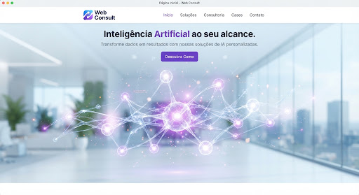 Rede neural com luzes suaves — projeto Nexus IA
